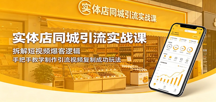 实体店同城引流实战课:拆解短视频爆客逻辑,手把手教学制作引流视频复制成功玩法-钱途社