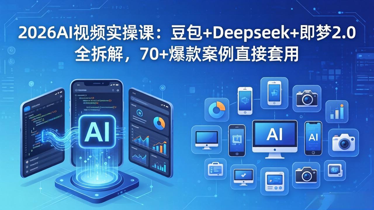 2026AI视频实操课：豆包+Deepseek+即梦2.0全拆解，70+爆款案例直接套用-钱途社