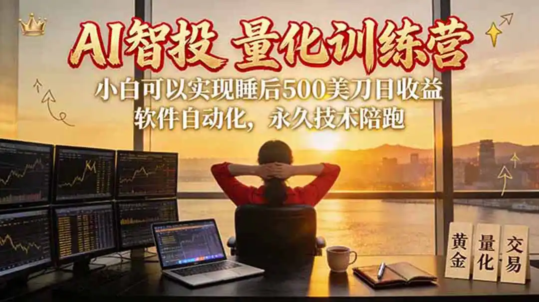 AI智投EA量化训练营【第三期】，多策略智投+防爆技术+趋势分析 ，轻松上手，矩阵放大，长期稳定。-钱途社