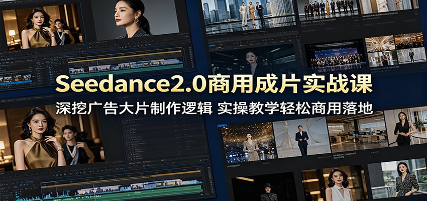 Seedance2.0商用成片实战课:深挖广告大片制作逻辑,实操教学轻松商用落地-钱途社