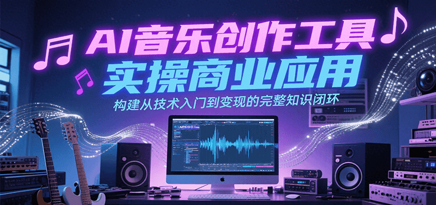 AI音乐创作工具实操商业应用，构建从技术入门到变现的完整知识闭环-钱途社