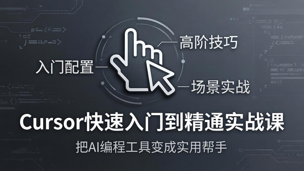 Cursor快速入门到精通实战课：入门配置+高阶技巧+场景实战，把AI编程工具变成实用帮手-钱途社
