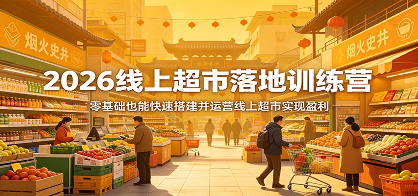 2026线上超市落地训练营，零基础也能快速搭建并运营线上超市实现盈利-钱途社