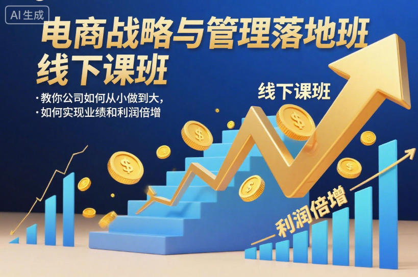 电商战略与管理落地班线下课，教你公司如何从小做到大，如何实现业绩和利润倍增【录音】-钱途社