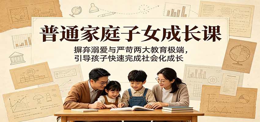 普通家庭子女成长课：摒弃溺爱与严苛两大教育极端，引导孩子快速完成社会化成长-钱途社