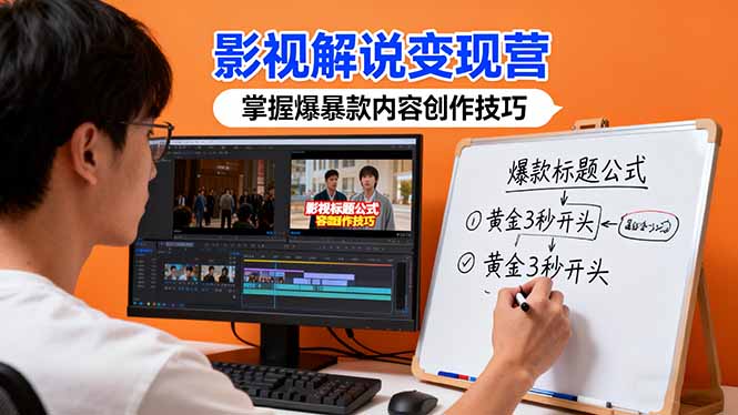 影视解说变现营：通过30+实战案例爆款内容创作技巧，掌握影视解说盈利密码-钱途社