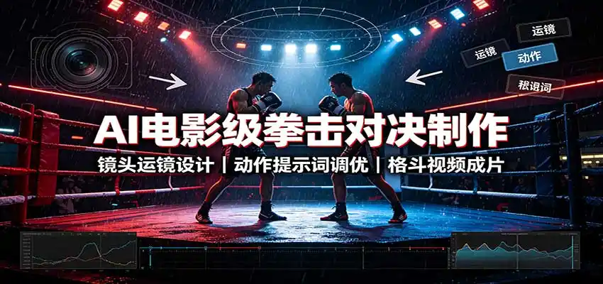 AI电影级拳击对决制作：镜头运镜设计，动作提示词调优，格斗视频成片-钱途社