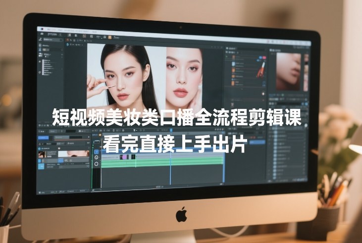 短视频美妆类口播全流程剪辑课，看完直接上手出片-钱途社