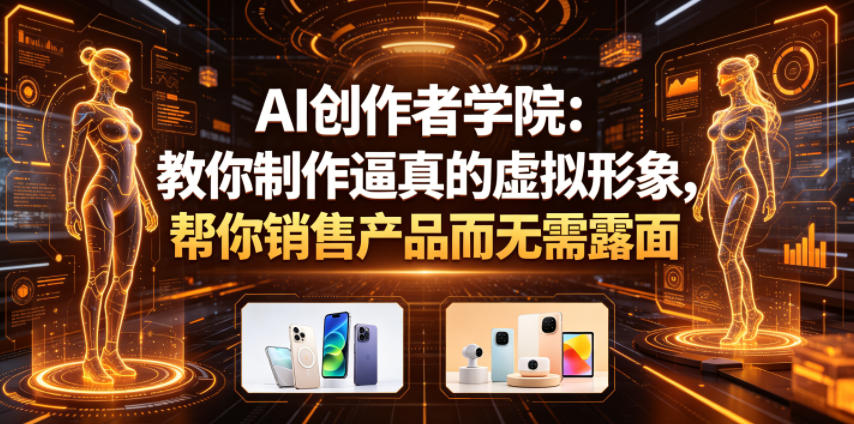 AI创作者学院:教你制作逼真的虚拟形象,帮你销售产品而无需露面【原创双语字幕】-钱途社