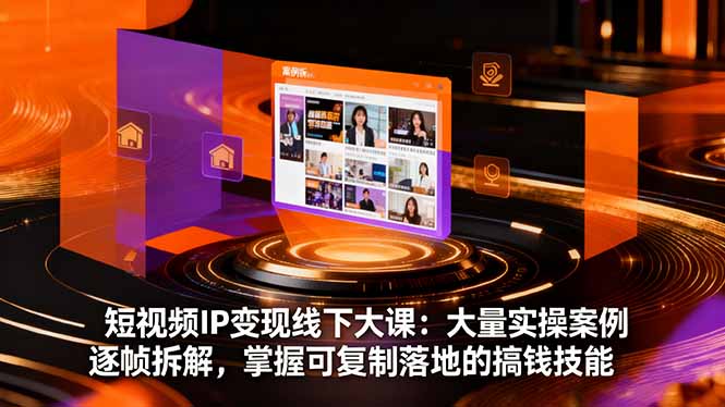 短视频IP变现线下大课：大量实操案例逐帧拆解，掌握可复制落地的搞钱技能-钱途社
