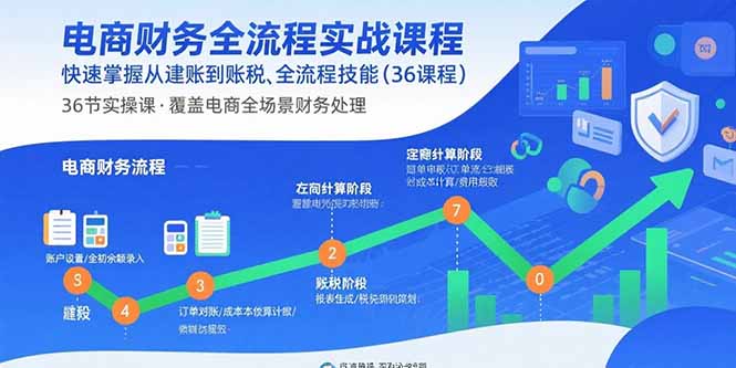 电商财务全流程实战课程：快速掌握从建账到报税的全流程技能(36节课-钱途社