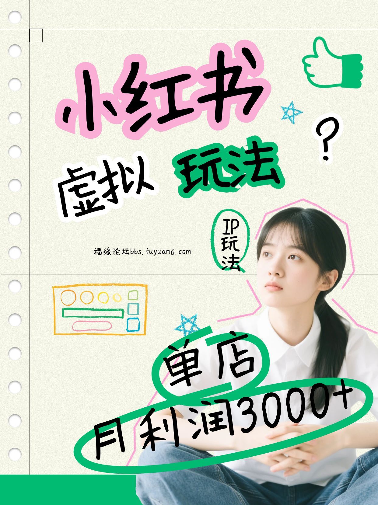 小红书虚拟玩法(铺货流和单品玩法),单店月利润3000+,IP打法+原创商品(0违规)-钱途社