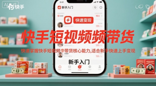 快手短视频带货，快速掌握快手短视频带货核心能力，适合新手快速上手变现-钱途社