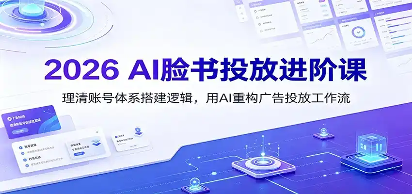 2026 AI脸书投放进阶课：理清账号体系搭建逻辑，用AI重构广告投放工作流(更新)-钱途社