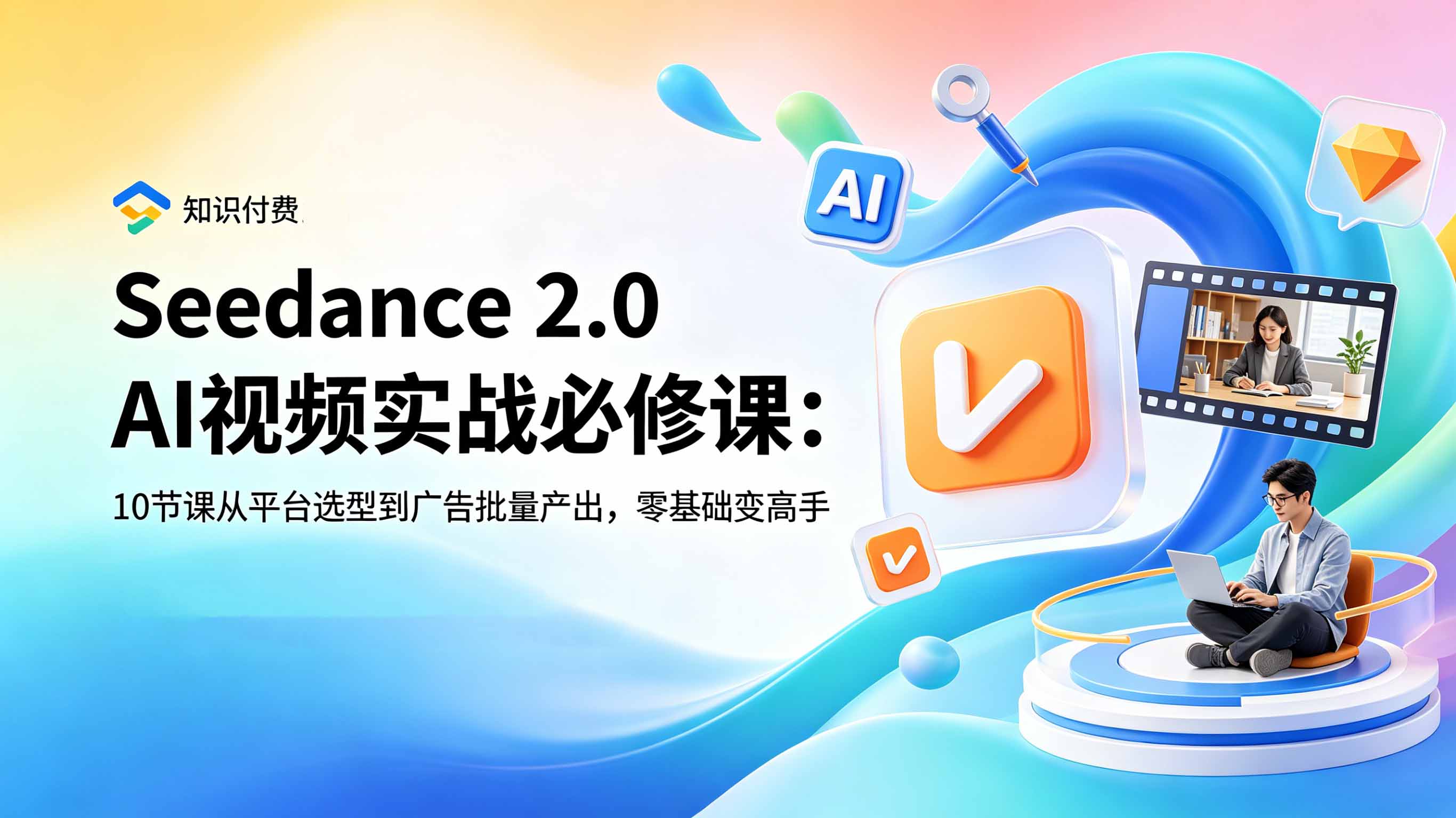 Seedance 2.0 AI视频实战必修课：10节课从平台选型到广告批量产出，零基础变高手-钱途社