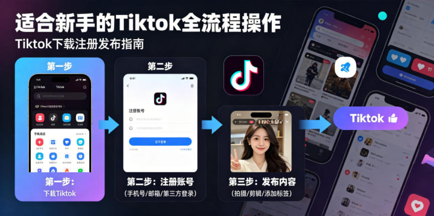 Tiktok下载注册发布,适合新手的Tiktok全流程操作-钱途社