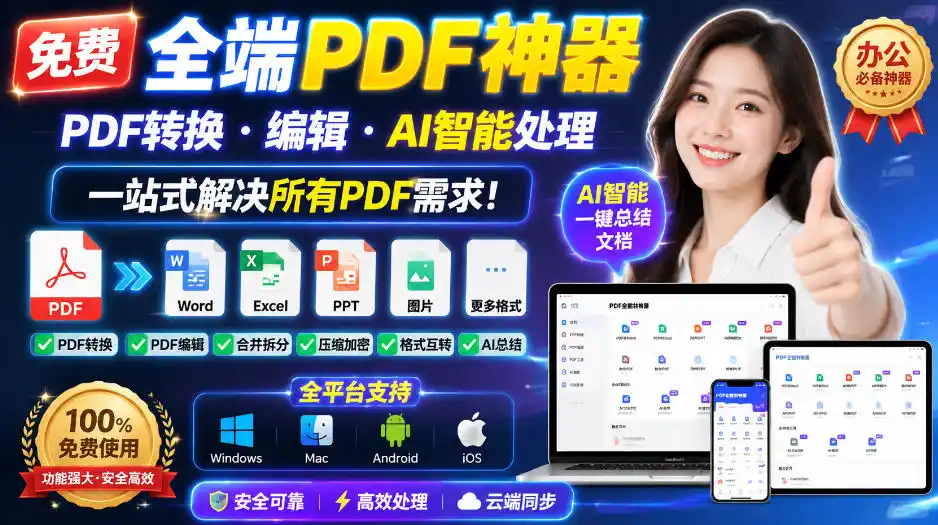 免费全端PDF神器，PDF转换·编辑·AI智能处理，一站式解决所有PDF需求!-钱途社