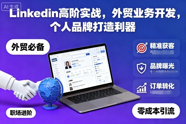 Linkedin高阶实战，外贸业务开发，个人品牌打造利器-钱途社