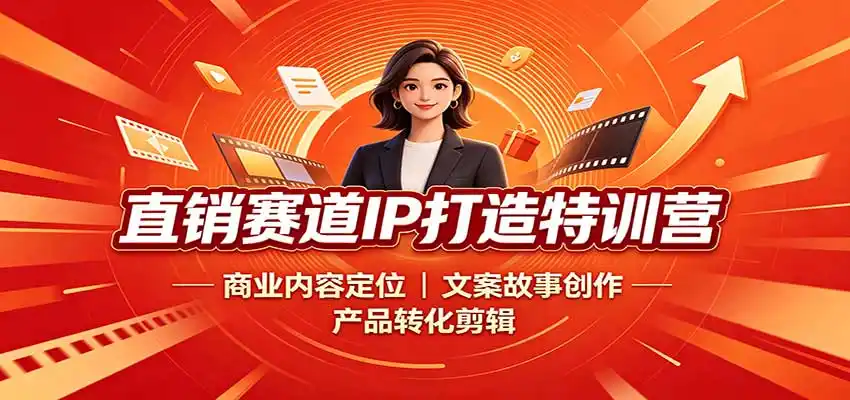 直销赛道IP打造特训营：商业内容定位，文案故事创作，产品转化剪辑-钱途社