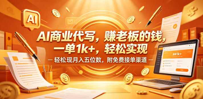 AI商业代写，賺老板的钱，一单1k+，轻松实现月入五位数，附免费接单渠道【揭秘】-钱途社