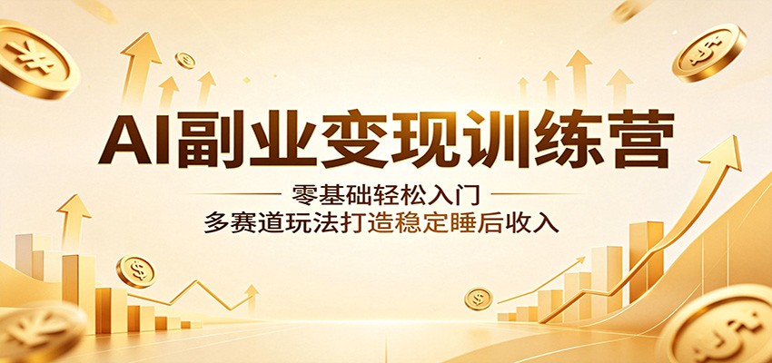 AI副业变现训练营：零基础轻松入门，多赛道玩法打造稳定睡后收入-钱途社