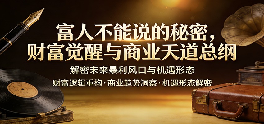 富人不能说的秘密，财富觉醒与商业天道总纲，解密未来暴利风口与机遇形态-钱途社