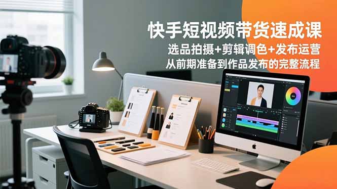 快手短视频带货速成课，选品拍摄+剪辑调色+发布运营，从前期准备到作品发布的完整流程-钱途社
