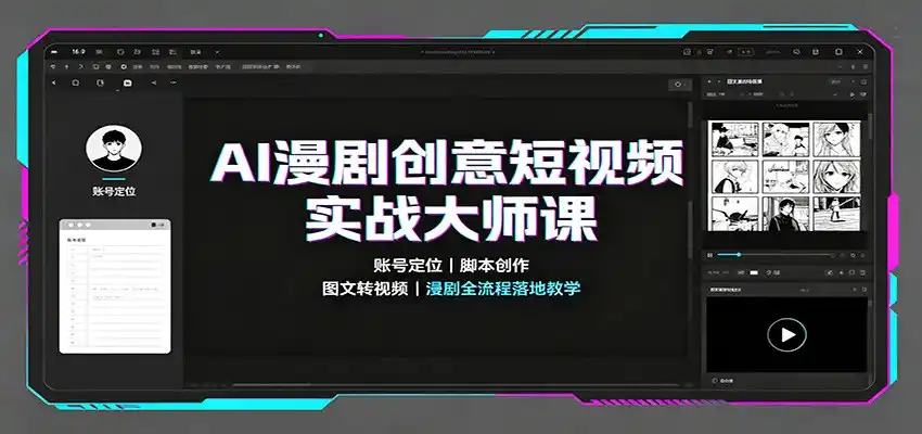 AI漫剧创意短视频实战大师课：账号定位脚本创作，图文转视频，漫剧全流程落地教学-钱途社