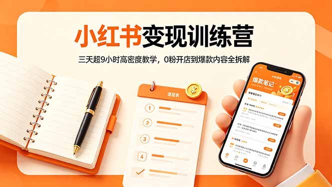 小红书变现训练营：三天超9小时高密度教学，0粉开店到爆款内容全拆解-钱途社