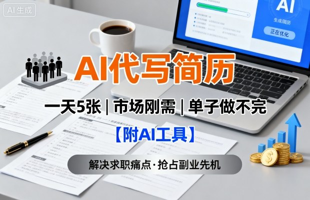 AI代写简历，一天5张，今年找工作难，市场刚需，单子做不完【附AI工具】-钱途社