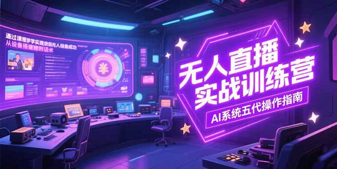 无人直播实操训练营，从设备搭建到话术，AI系统五代操作指南(7月更新-钱途社
