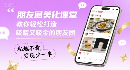朋友圈美化课堂，教你轻松打造，吸睛又吸金的朋友圈，私域不看，变现少一半-钱途社