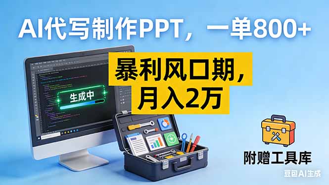 AI代写制作PPT，一单800+， 暴利风口期，月入2万【附工具】-钱途社