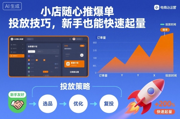 小店随心推爆单投放技巧，新手也能快速起量-钱途社