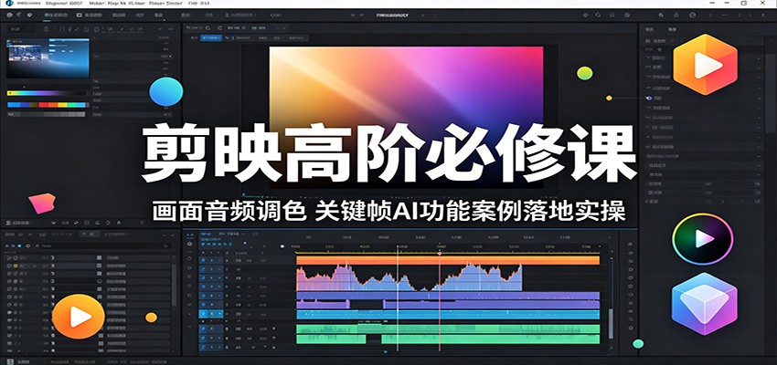 剪映高阶必修课：画面音频调色，关键帧AI功能案例落地实操-钱途社