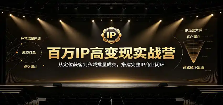 百万IP高变现实战营：从定位获客到私域批量成交，搭建完整IP商业闭环-钱途社