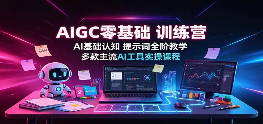 AIGC零基础训练营：AI基础认知，提示词全阶教学，多款主流AI工具实操课程-钱途社
