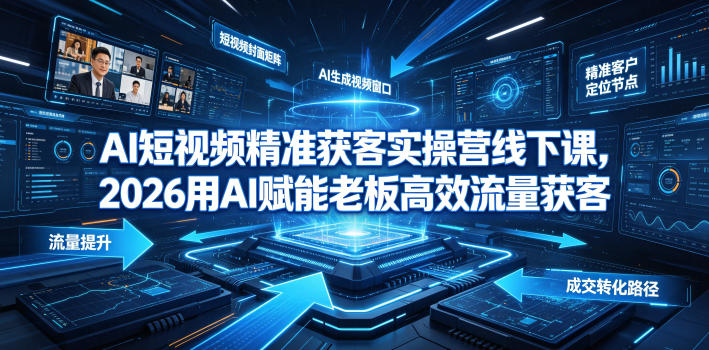 AI短视频精准获客实操营6月10-14号线下课，2026用AI赋能老板高效流量获客-钱途社