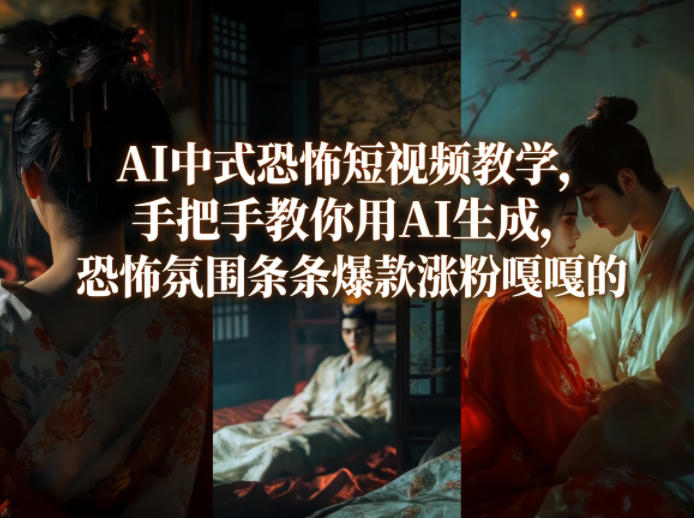 AI中式恐怖短视频教学,手把手教你用AI生成,恐怖氛围条条爆款涨粉嘎嘎的-钱途社
