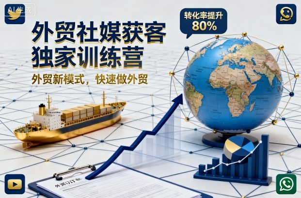 外贸社媒获客独家训练营，外贸新模式，快速做外贸(更新26年3月)-钱途社