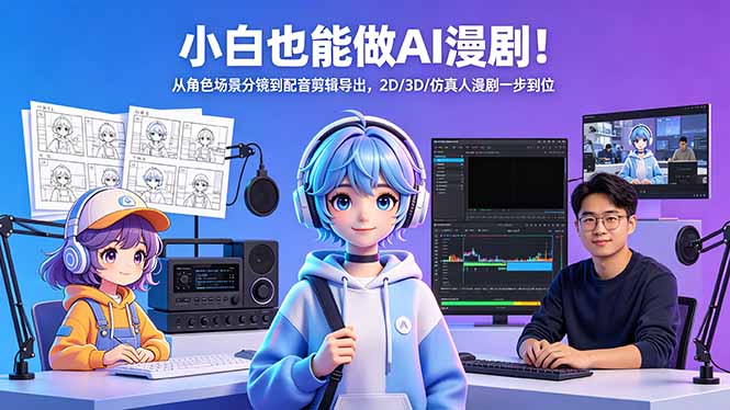 小白也能做AI漫剧！从角色场景分镜到配音剪辑导出，2D/3D/仿真人漫剧一步到位-钱途社