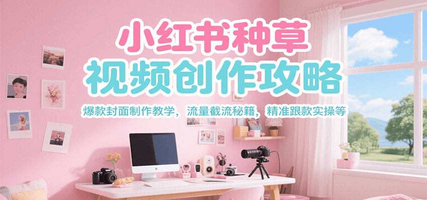 小红书种草视频创作攻略，爆款封面制作教学 ，流量截流秘籍 ，精准跟款实操等-钱途社