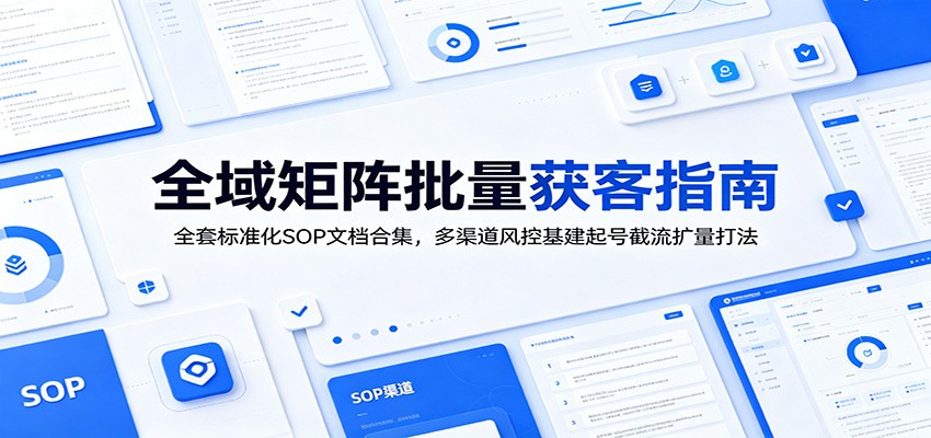 全域矩阵批量获客指南：全套标准化SOP文档合集，多渠道风控基建起号截流扩量打法-钱途社