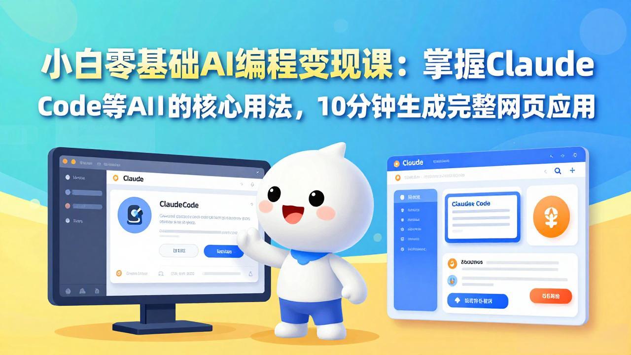 小白零基础AI编程变现课：掌握Claude Code等AI工具的核心用法，10分钟生成完整网页应用-钱途社