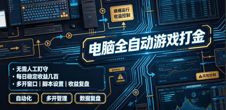 电脑全自动游戏打金，无需人工盯守，每日稳定收益几百！【揭秘】-钱途社