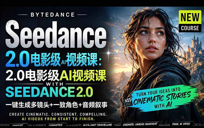 字节跳动的Seedance 2.0 AI电影视频生成制作教程，一键生成多镜头+一致角色+音频叙事-中英字幕-钱途社