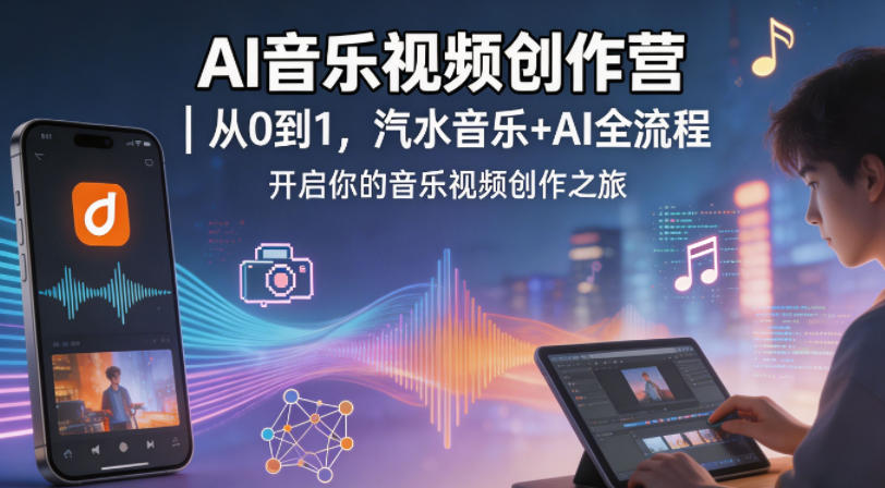 AI音乐视频创作营｜从0到1，汽水音乐+AI全流程，开启你的音乐视频创作之旅-钱途社