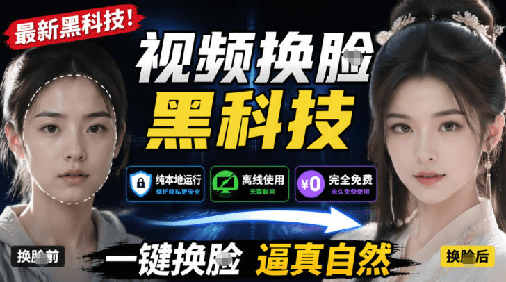 AI人工智能如此夸张？一键视频换Lian黑科技，纯本地离线运行，本地视频换Lian娱乐工具，AI FaceSwap-钱途社