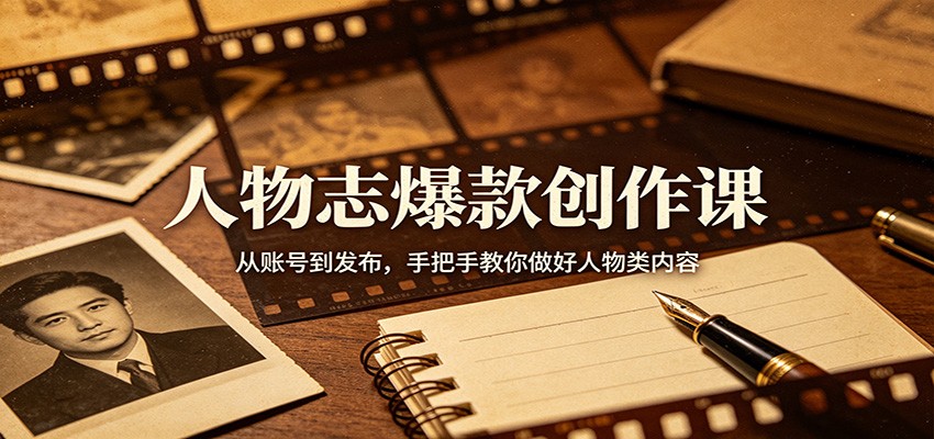 人物志爆款创作课：从账号到发布，手把手教你做好人物类内容-钱途社