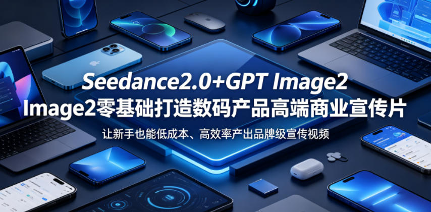 Seedance2.0+GPT Image2零基础打造数码产品高端商业宣传片，让新手也能低成本、高效率产出品牌级宣传视频-钱途社